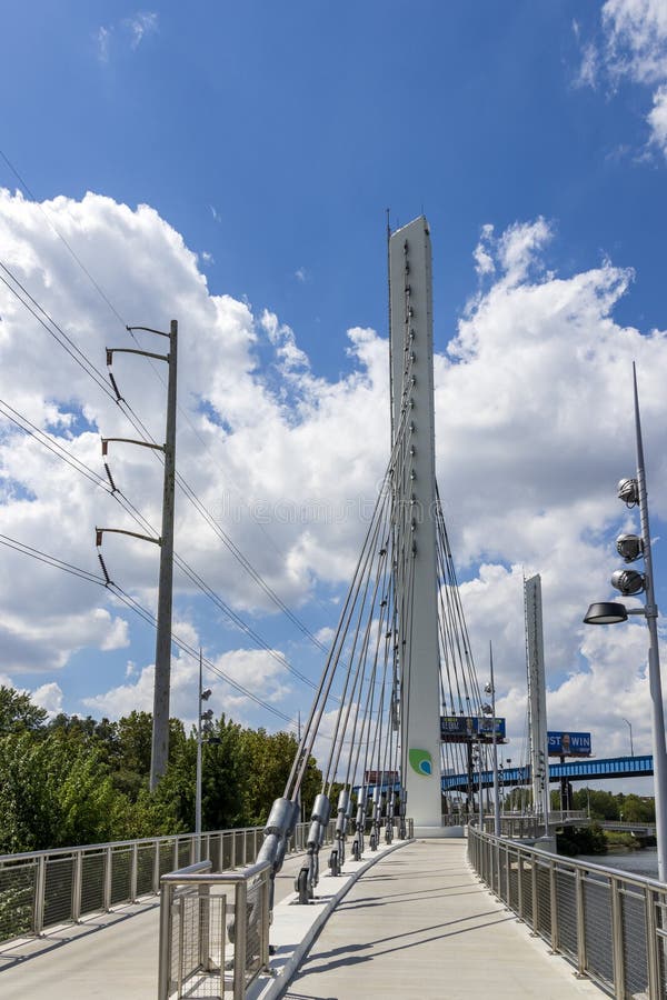 The Crescent Cable Stayed Bridge along the Schuylkill River in Philadelphia Pennsylvania royalty free stock photography