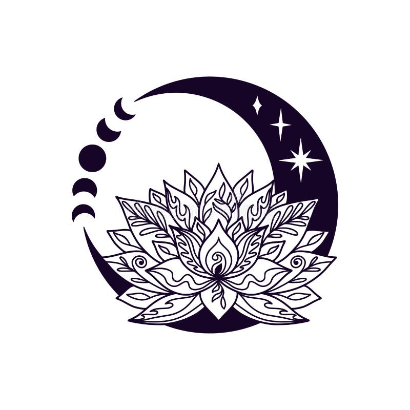 Lotus Flower Moon Tattoo Stock Illustrations – 465 Lotus Flower Moon Tattoo  Stock Illustrations, Vectors & Clipart - Dreamstime