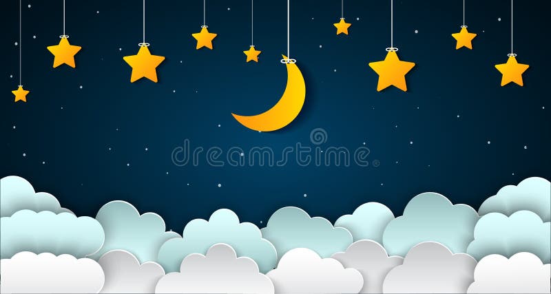 sky with moon and stars