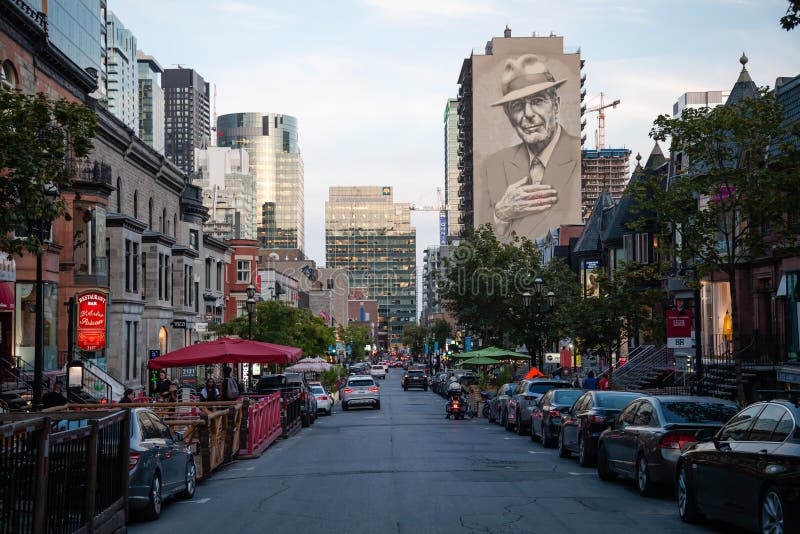 Crescent Street in Montreal Downtown Editorial Photography Image of