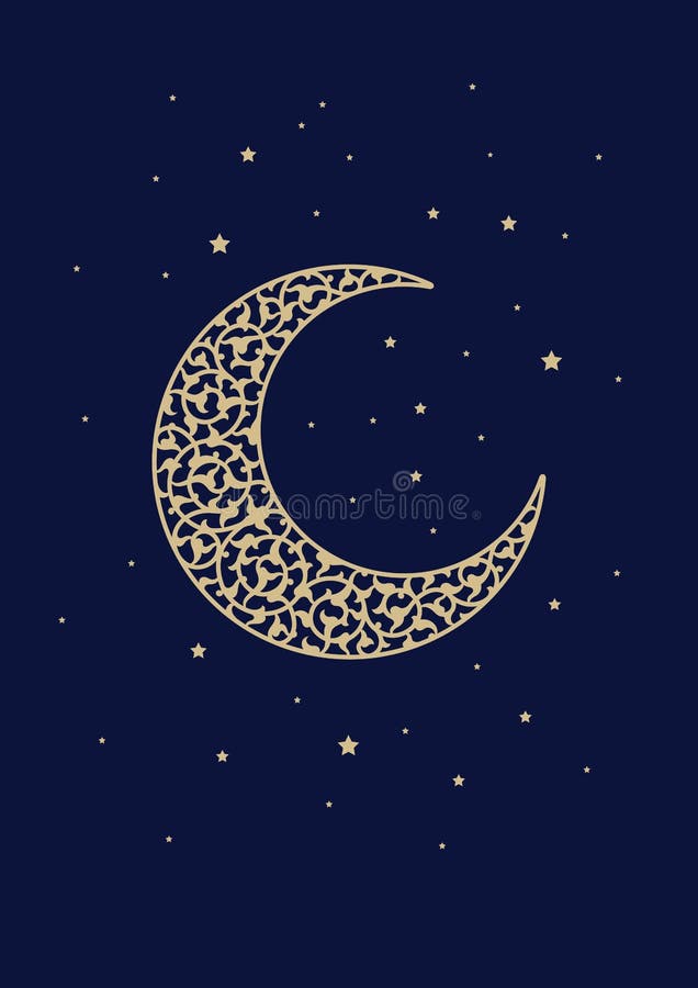 Crescent Template floral illustration stock Crescent Template floral illustration stock