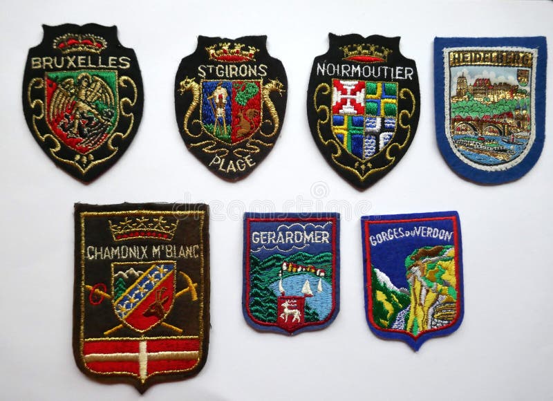 Patch printed embroidery travel souvenir shield city flag belgium bruges 