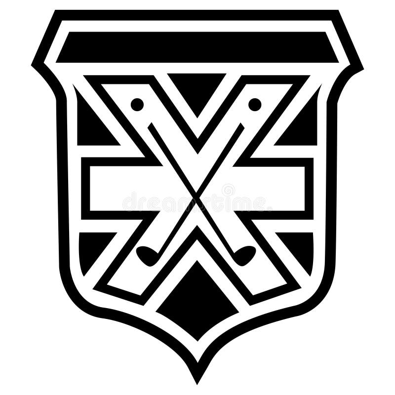 Crest高尔夫乡村俱乐部cadshack bushwood徽标 皇族释放例证