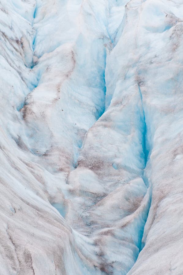 Crevasses in glacier