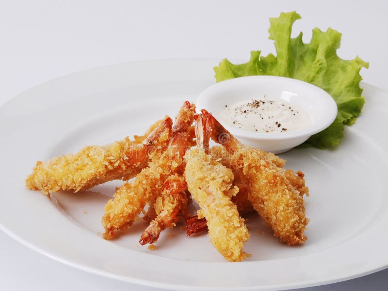 Crevettes frites photo libre de droits