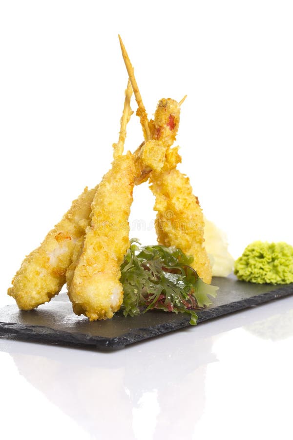 Crevette d'Eby en tempura images libres de droits Crevette d'Eby en tempura images libres de droits