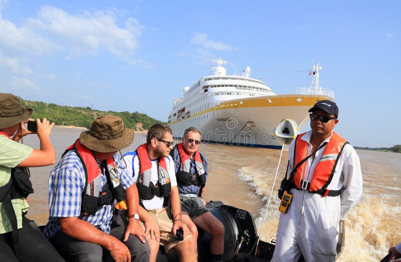 Brazil, Amazon River: Cruise Ship at Anchor - Tourist Excursion