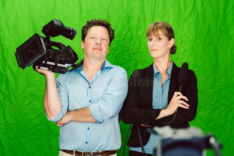 news reporter and her cameraman news reporter and her cameraman