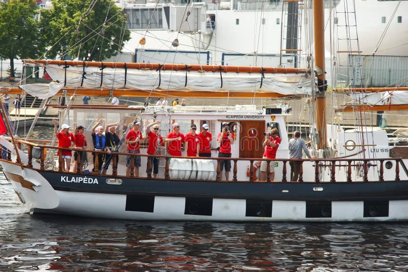 Crew of the ship during The Tall Ships Races stock images