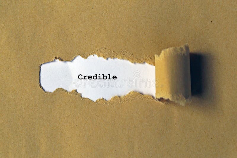 credible on white paper background. credible on white paper background