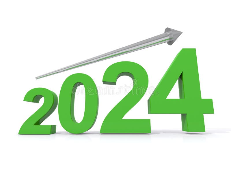 Creștere 2024 pe alb stock illustration
