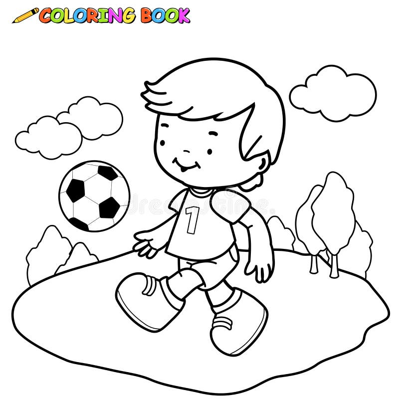 Menina jogando futebol para colorir para crianças