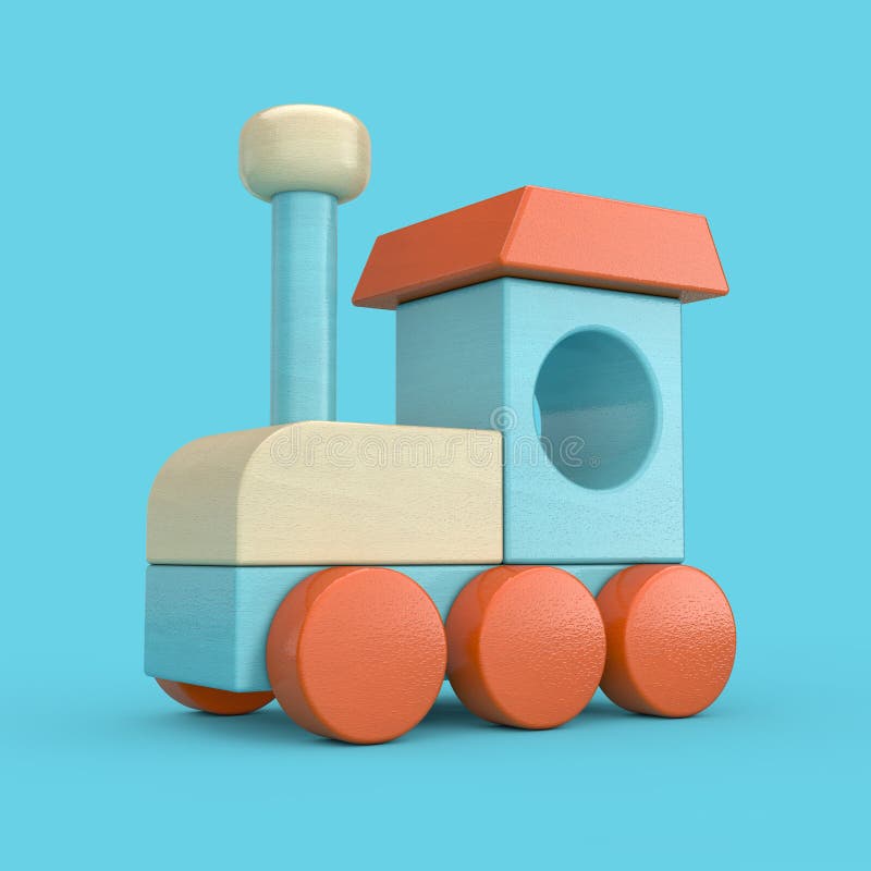 Trem De Madeira Do Brinquedo No Trilho Imagem de Stock - Imagem de bloco,  brinquedos: 5743593
