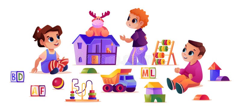 Loja De Brinquedos Para Crianças Jogos Para Garotas E Presentes Para Meninos  Ilustração do Vetor - Ilustração de esfera, cartoon: 190275725