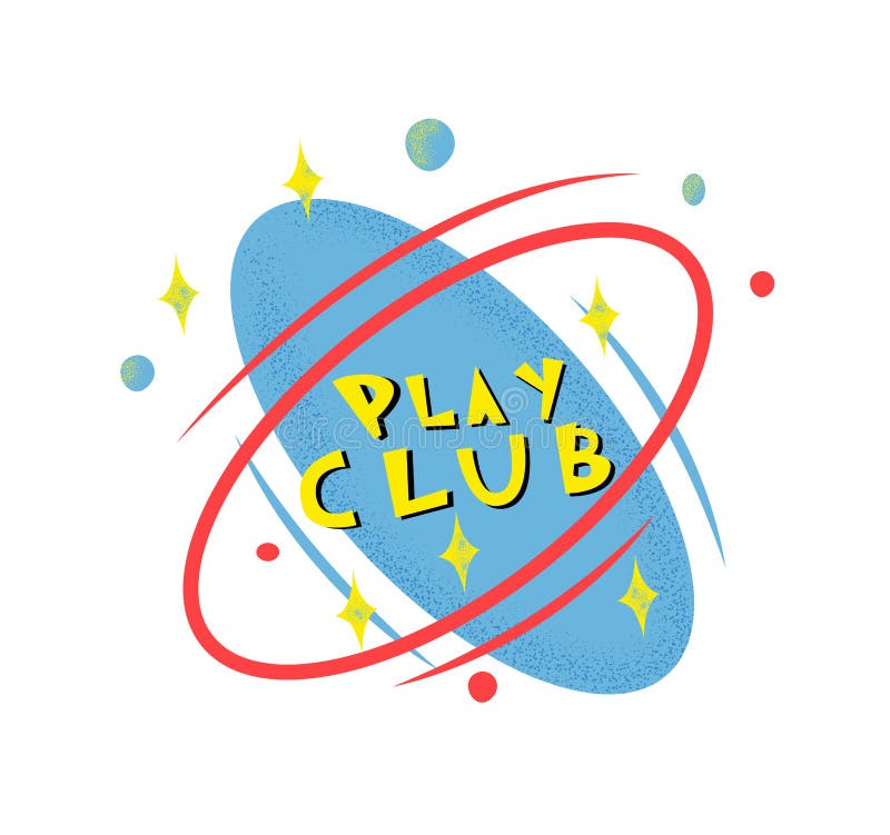 Clube infantil colorido para jogo e jogo de emblema de classe de