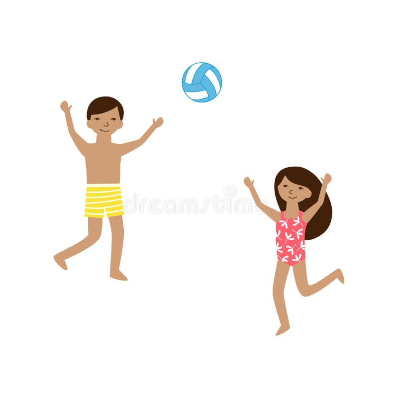 Esporte De Férias De Verão E Pessoas Conceituam Jovens Com Bola Jogando  Voleibol Na Praia. Jogue Bola Sobre Foto de Stock - Imagem de travar,  feriados: 253464682