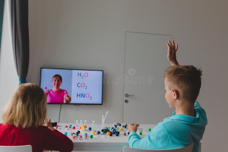 Aula De Xadrez Online Aula De Distância De Aprendizado Remoto Foto