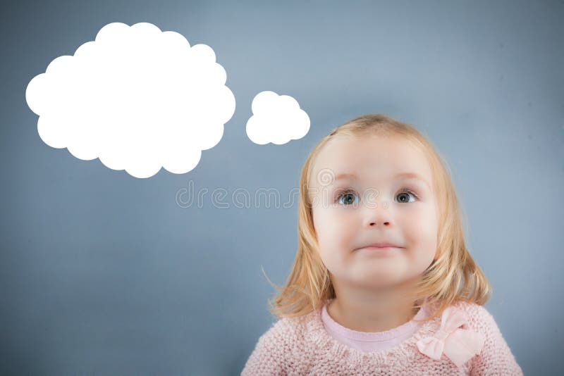 Criança a pensar imagens de stock