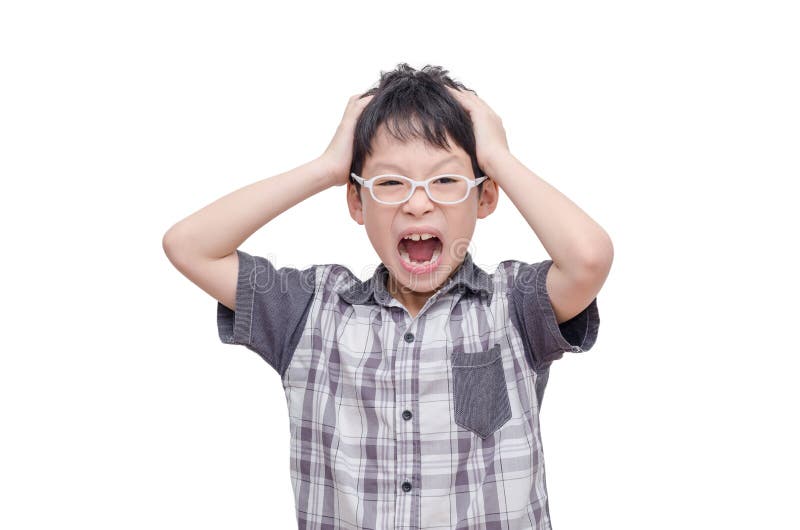 Criança irritada que grita imagens de stock Criança irritada que grita imagens de stock