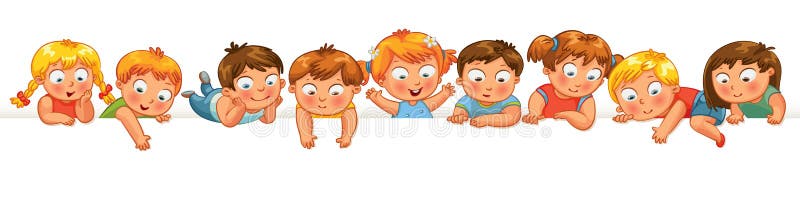 Crianças bonitos sobre um fundo branco ilustração royalty free Crianças bonitos sobre um fundo branco ilustração royalty free