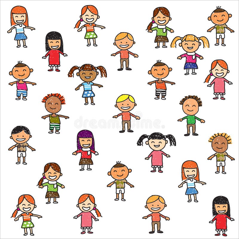 Crianças coloridas ilustração royalty free