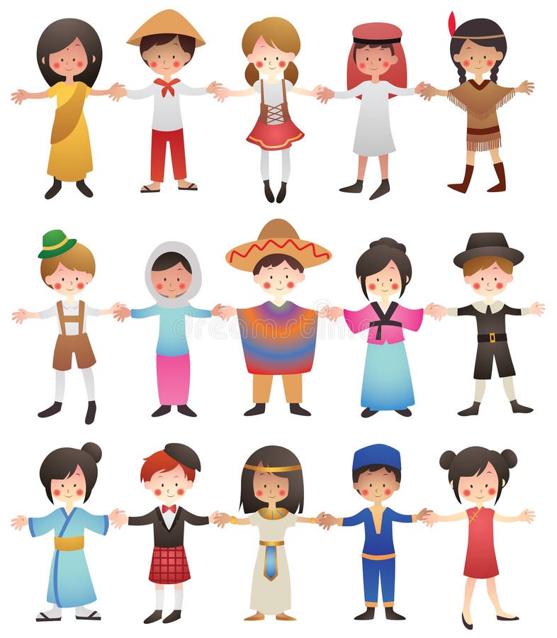 Crianças multiculturais do mundo ilustração do vetor