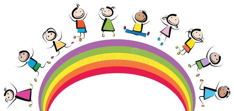 Crianças do arco-íris ilustração royalty free Crianças do arco-íris ilustração royalty free