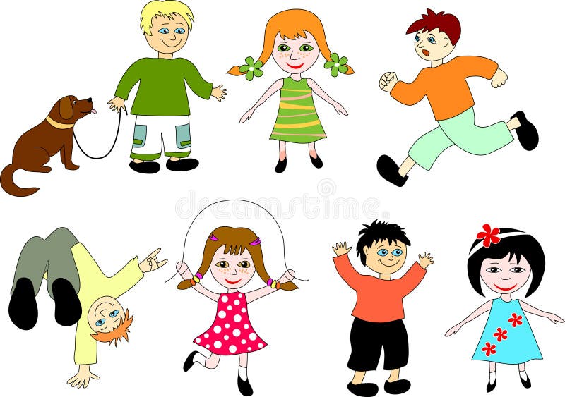 Crianças de desenhos animados ilustração stock