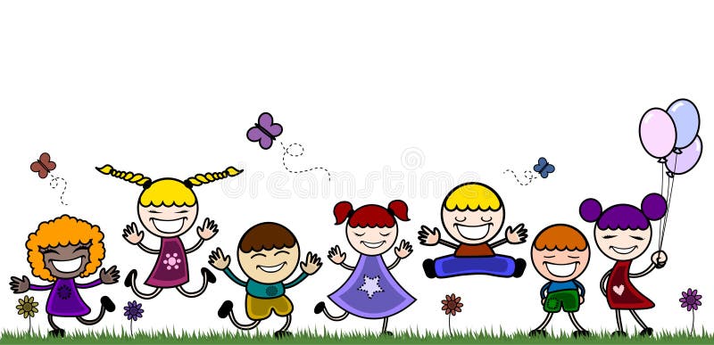 Crianças felizes ilustração royalty free
