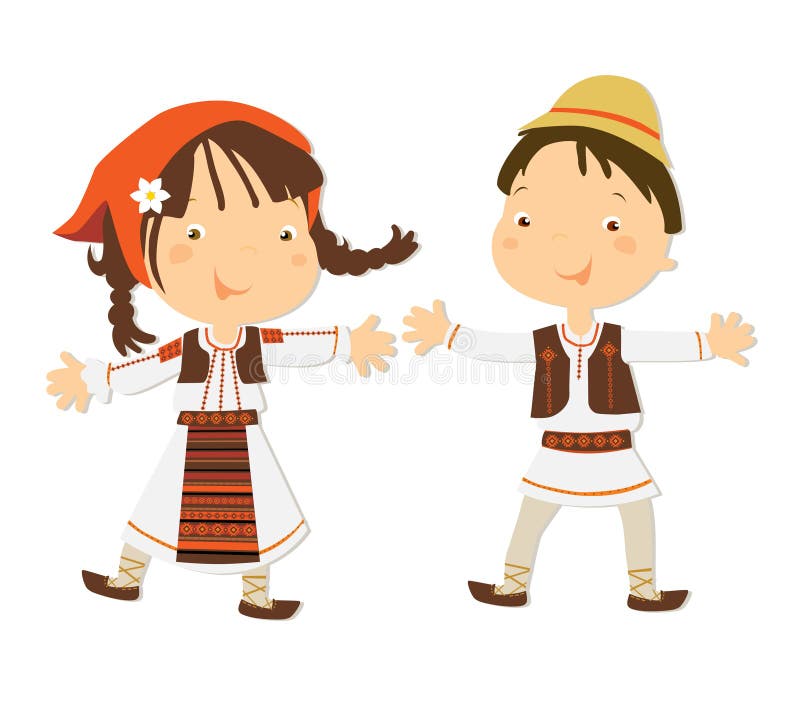Crianças romenas ilustração royalty free