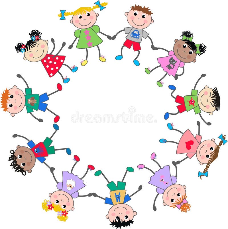 Crianças de etnias mistas ilustração royalty free