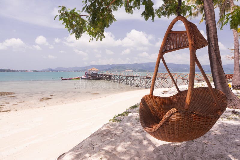 Crib on the beach stock image. Image of people, ocean 56739683