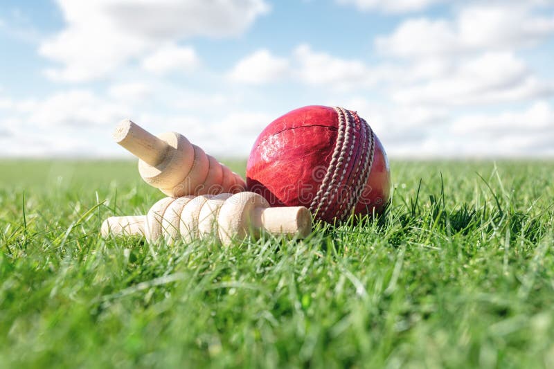 Closeup Cricket Ball Bat Grass Field Stock Photos - Free & Royalty-Free  Stock Photos from Dreamstime