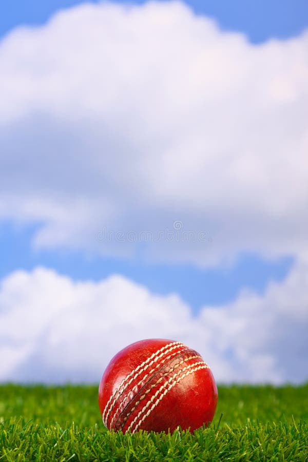 Cricket ball on grass stock image. Image of object, outfield 17277507