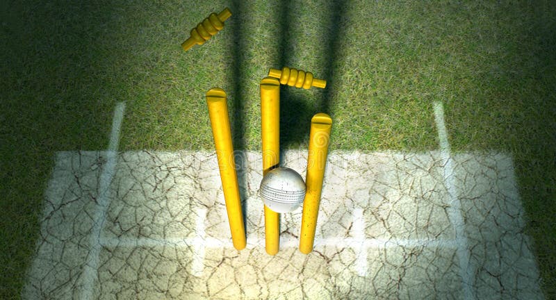 Cricket Ball Hitting Wickets