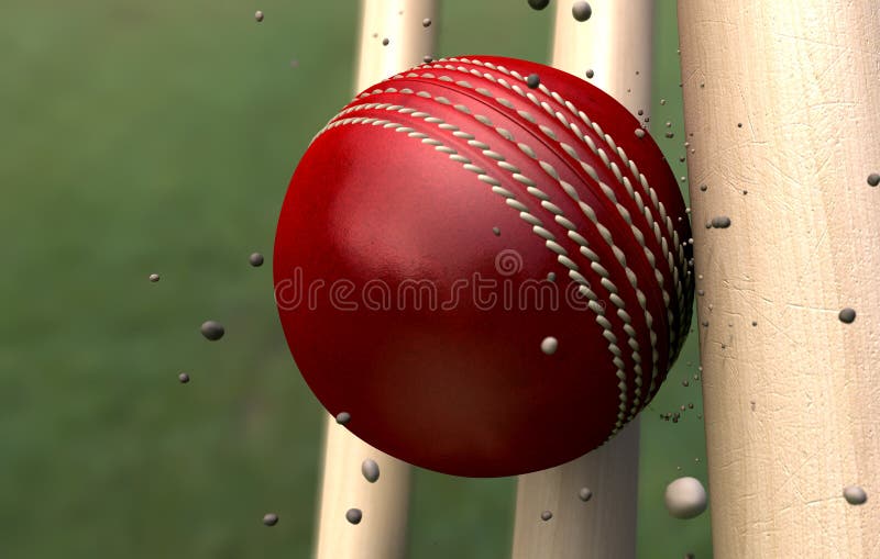 Cricket Ball Striking Wickets With Particles