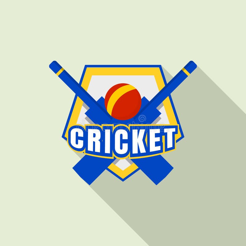 Cricket Bat Logo, Flat Style Stock Vector Illustration of leisure