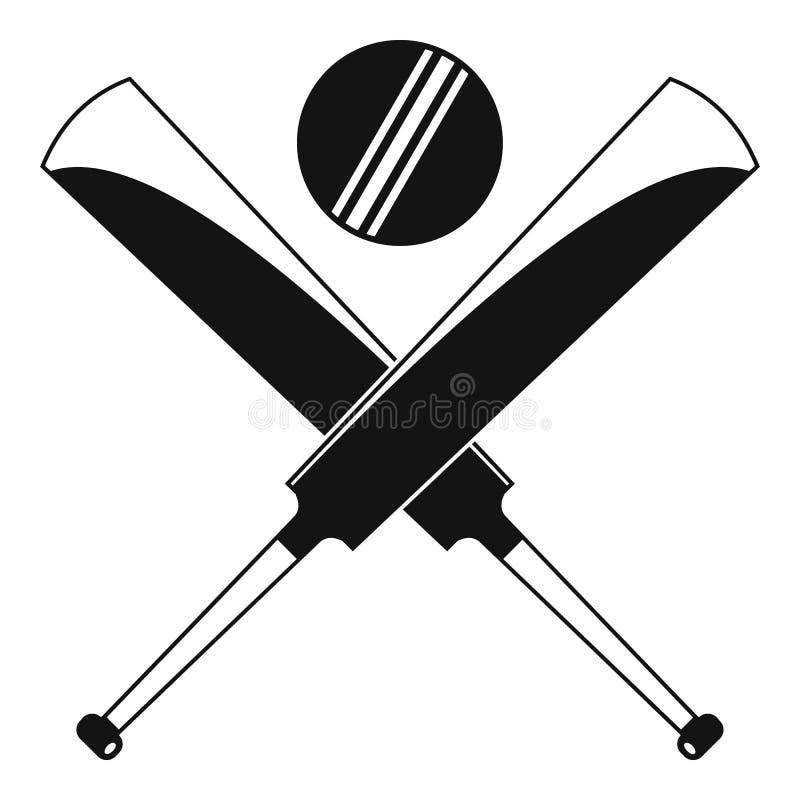 Cricket Bats Logo, Simple Style Stock Vector Illustration of black