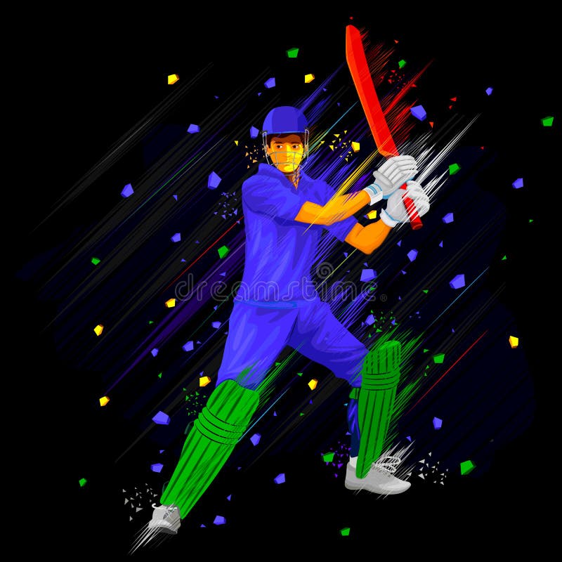 Cricket Batsman stock vector. Illustration of pitch, element 30446440