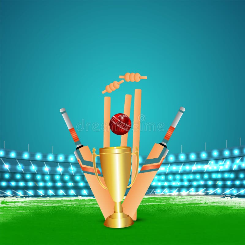 Cricket Championship Tournament Stadium Background Stock Illustration -  Illustration of poster, contest: 218506922