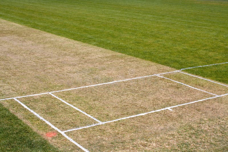 Cricket Pitch Sport Grass Field Empty Background Stock Image - Image of  field, background: 146625833