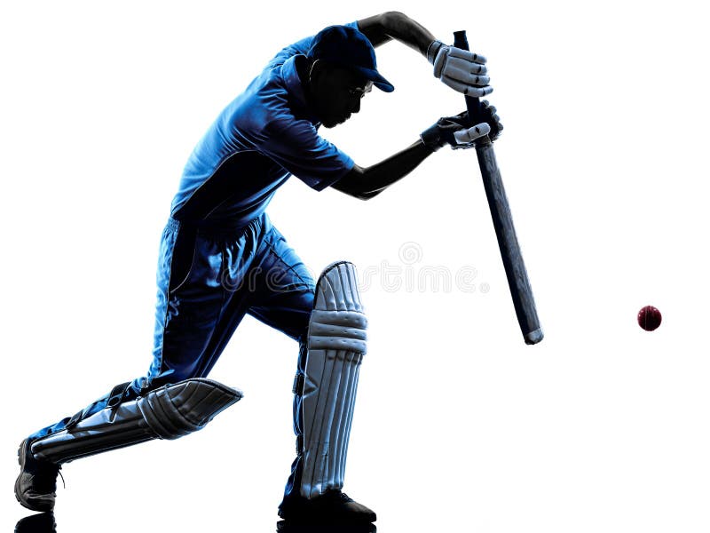 Cricket batsman silhouette stock illustration. Illustration of batting