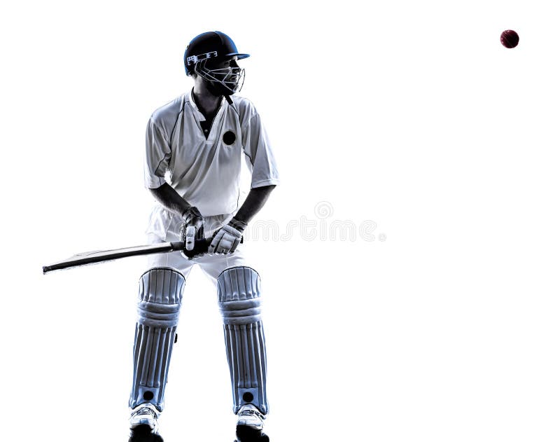 Cricket player batsman silhouette