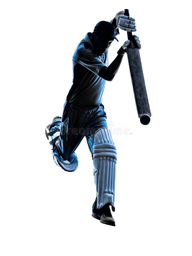 Cricket Player Batsman Silhouette Stock Photo Image of full, isolated 45042440