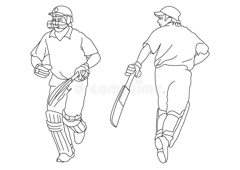 Cricket players stock illustration. Illustration of action 7293857