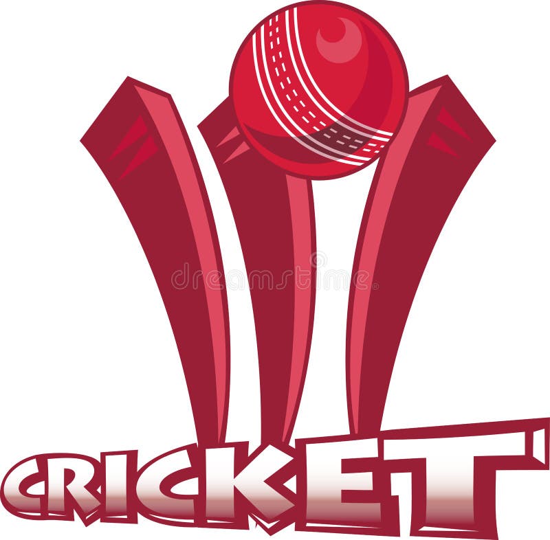 Cricket sports ball wicket stock illustration. Illustration of sport