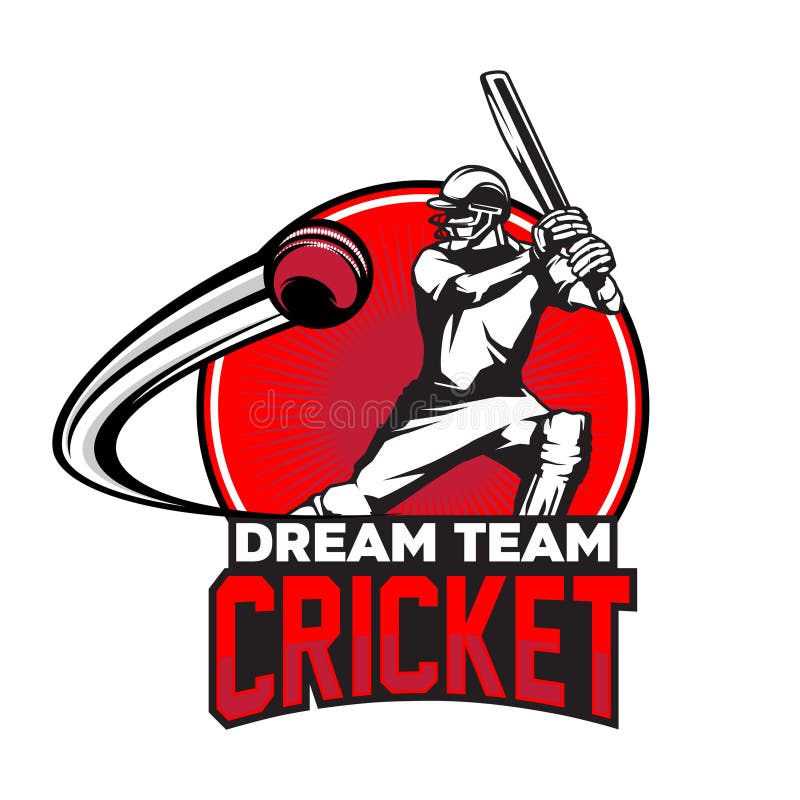 Cricket Sports Logo Design Vector stock illustration
