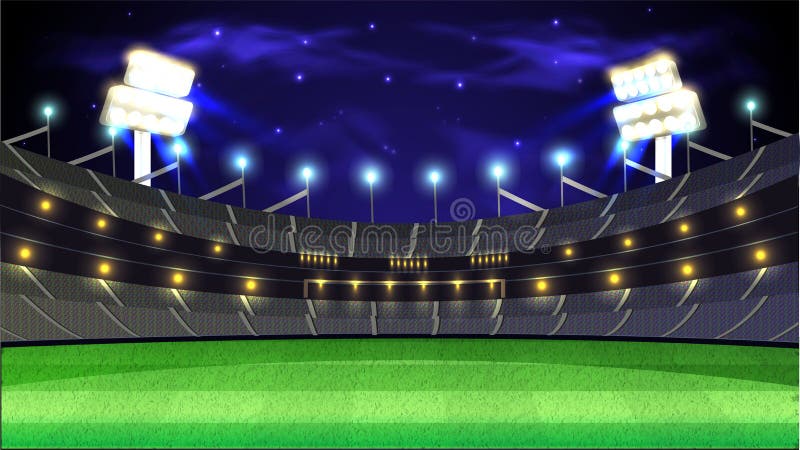 Cricket Tournament Night Stadium Background Stock Illustration -  Illustration of playing, pitch: 135153204