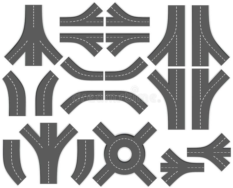 Crie seu mapa (DIY). Peça 3. estradas ilustração do vetor Crie seu mapa (DIY). Peça 3. estradas ilustração do vetor