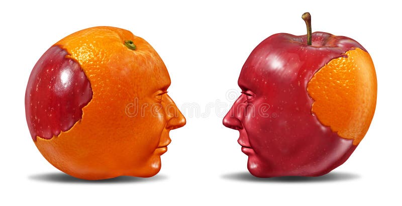 Create Synergy and leadership in social ties as ethnic cooperation in education learning and fair trading from one partner to another team member with an apple and an orange puzzle shaped as human heads on white. Create Synergy and leadership in social ties as ethnic cooperation in education learning and fair trading from one partner to another team member with an apple and an orange puzzle shaped as human heads on white.